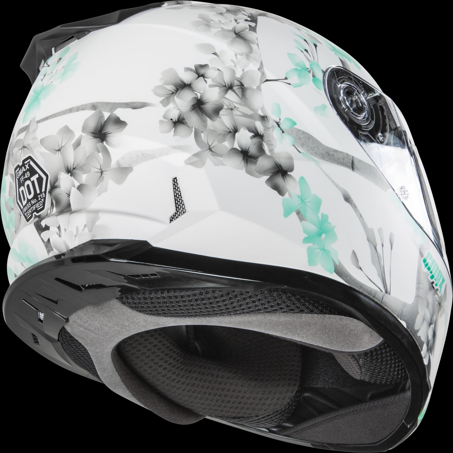 GMAX FF-49S Blossom Snow Helmet (Matte White/Teal/Grey) - XL