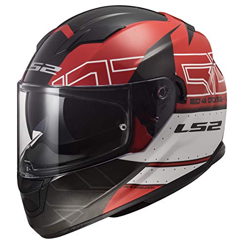 LS2 Helmets Full Face Stream Evo Kub Helmet (Black Red - X-Small)