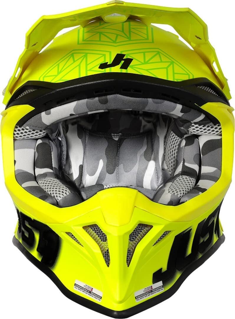 JUST1 J39 MX Helmet (Matte Yellow Camo Grey) - XS