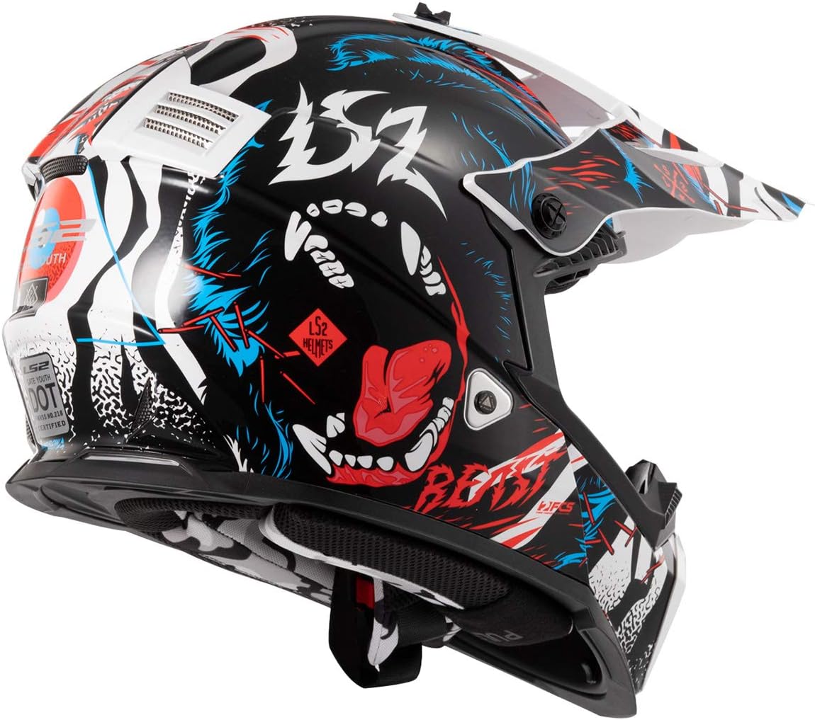 LS2 Gate Youth Beast Full Face Helmet (Black)