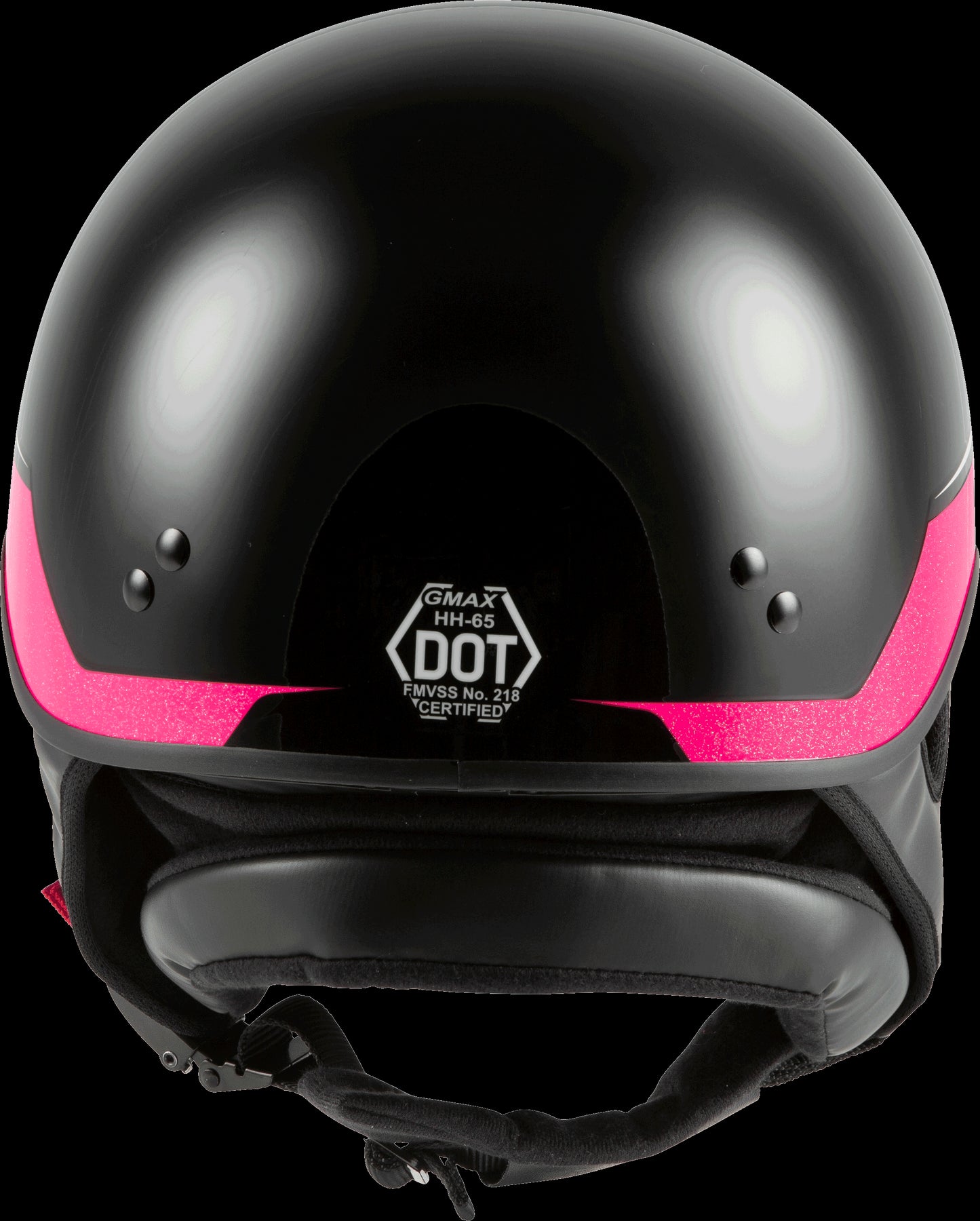 GMAX HH-65 Source Naked Half Helmet (Black/Pink) - XL