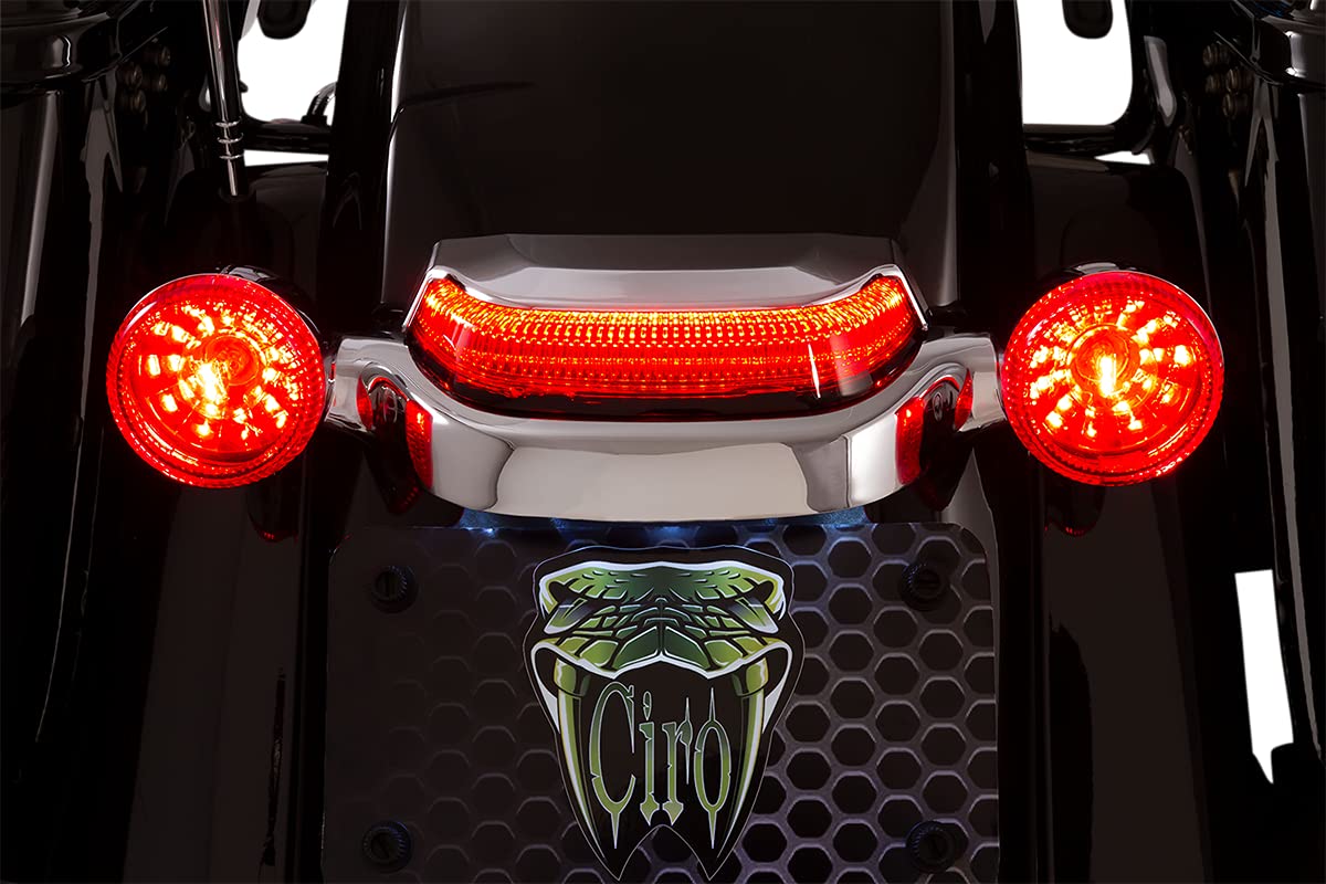 Ciro Crown Tail Light with Lightstrike Technology (Chrome w/ Red Lens)