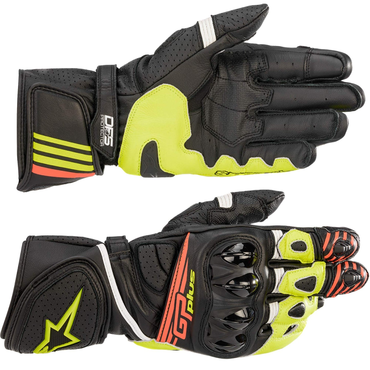 Alpinestars GP Plus R V2 Men's Motorcycle Gloves (Black/Yellow/Red) - XL