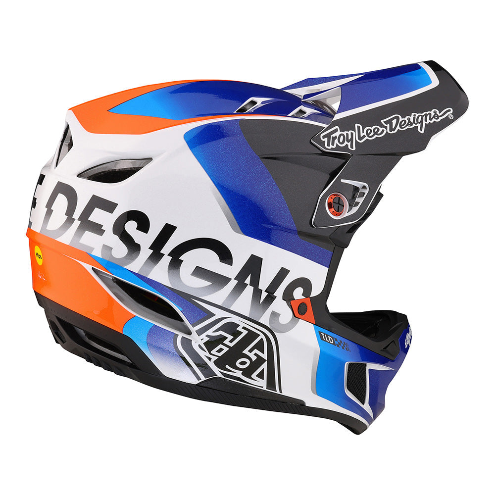 Troy Lee Designs D4 Composite Qualifier Mountain Bike Helmet (White / Blue)