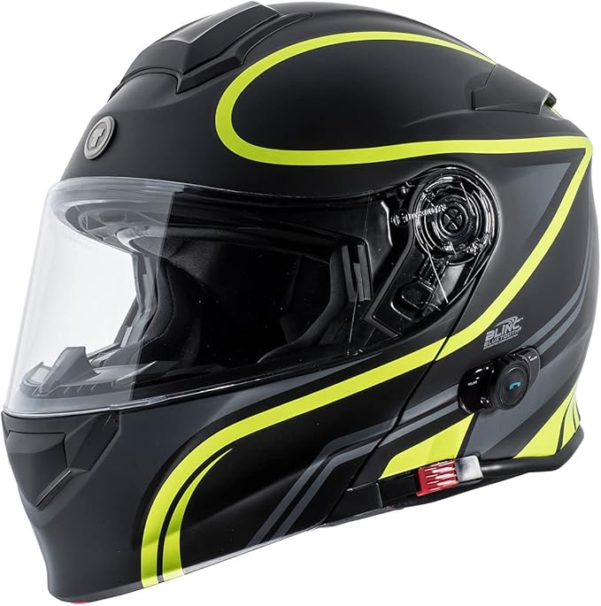 TORC T28B Bluetooth Integrated Motorcycle Helmet (Matte Black/Hi-Viz) - XS