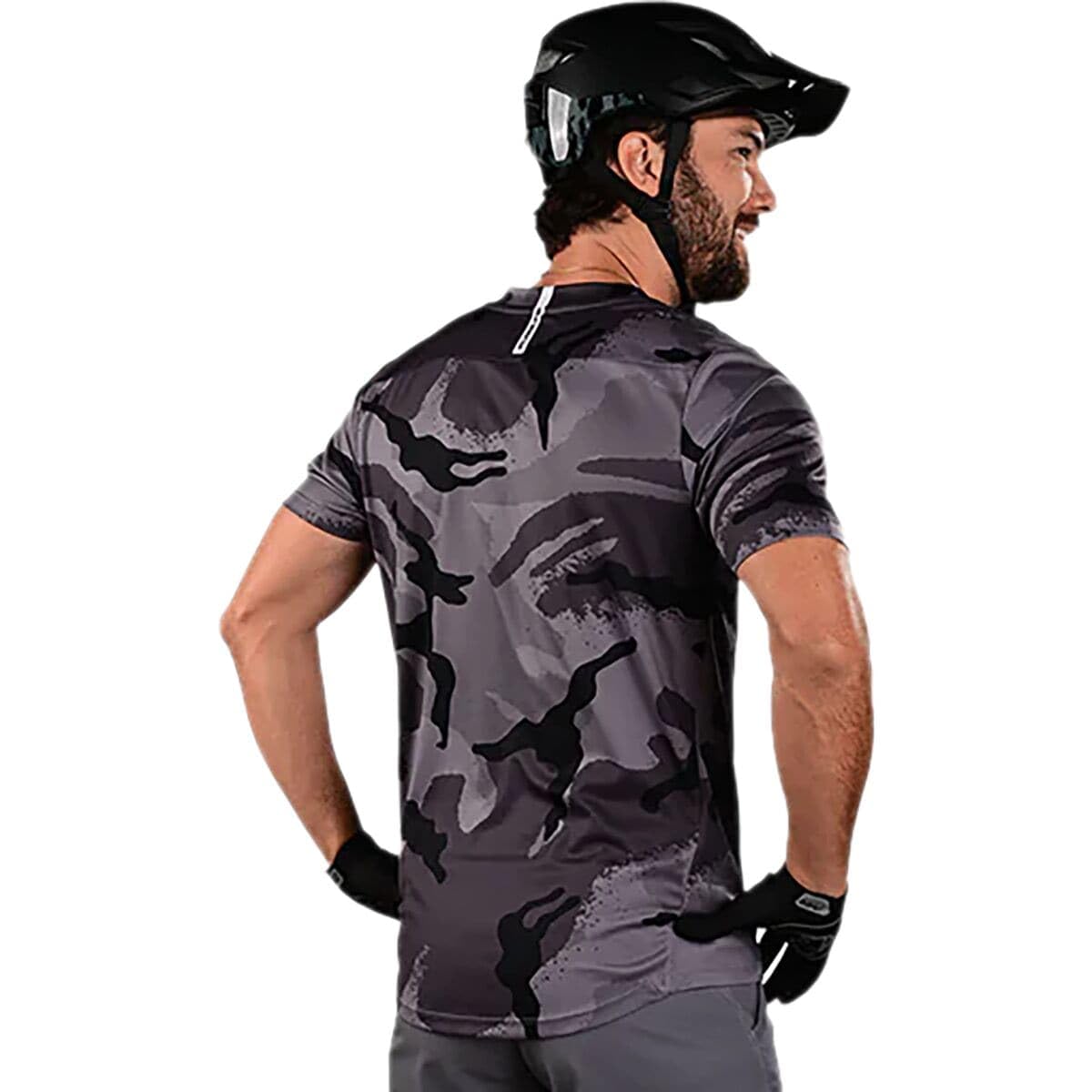 Troy Lee Designs Flowline Cams Short Sleeve Jersey (Carbon) - XL