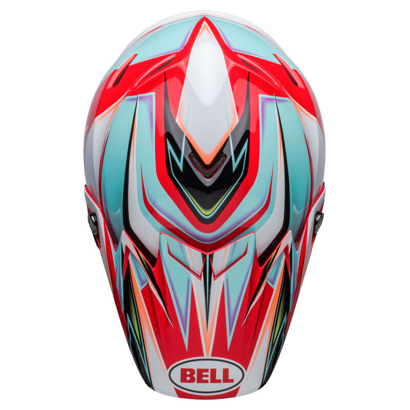 Bell Moto-9S Flex Helmets (Tagger Edge Gloss White/Aqua)