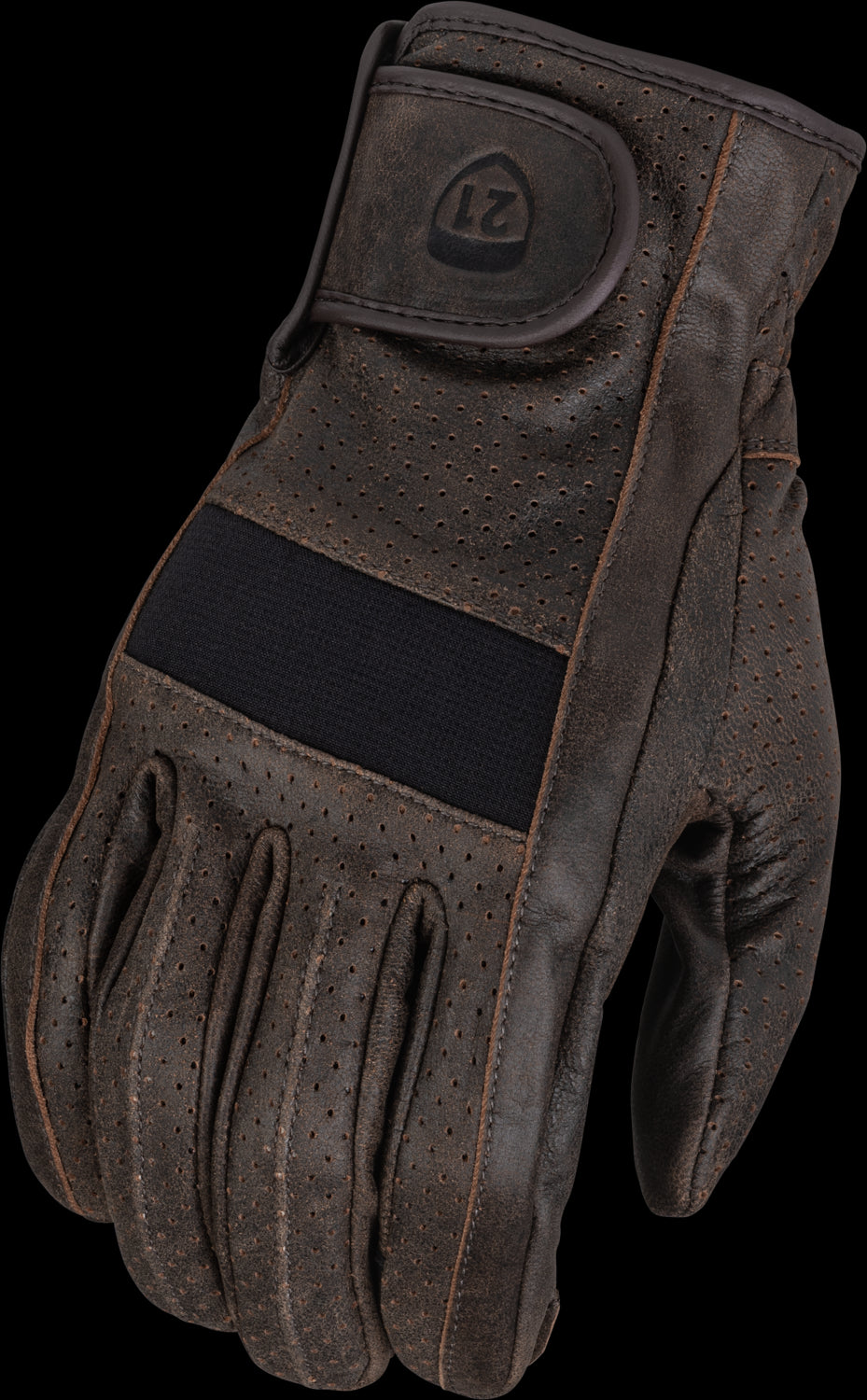 Highway 21 Jab Leather Motorcycle Gloves (Brown)