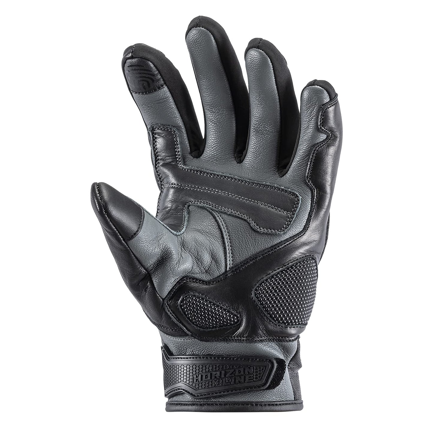 Tourmaster Trailbreak Leather Motorcycle Gloves (Black/Hi-Viz)