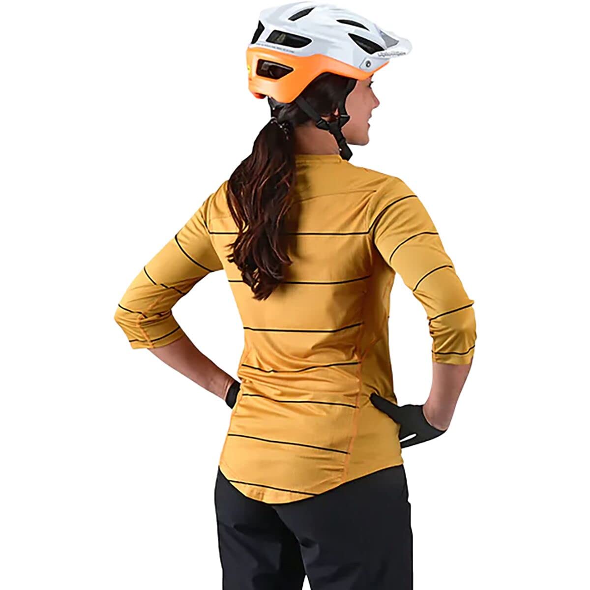 Troy Lee Designs Cycling MTB Bicycle Mountain Bike Jersey Shirt for Women, Mischief Pinestripe (Honey, X-Large)