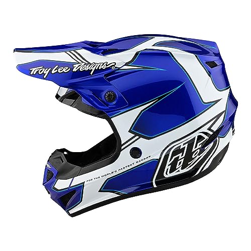 Troy Lee Designs Youth SE4 Polyacrylite MX Helmet w/ MIPS (Matrix Blue) - Youth Medium