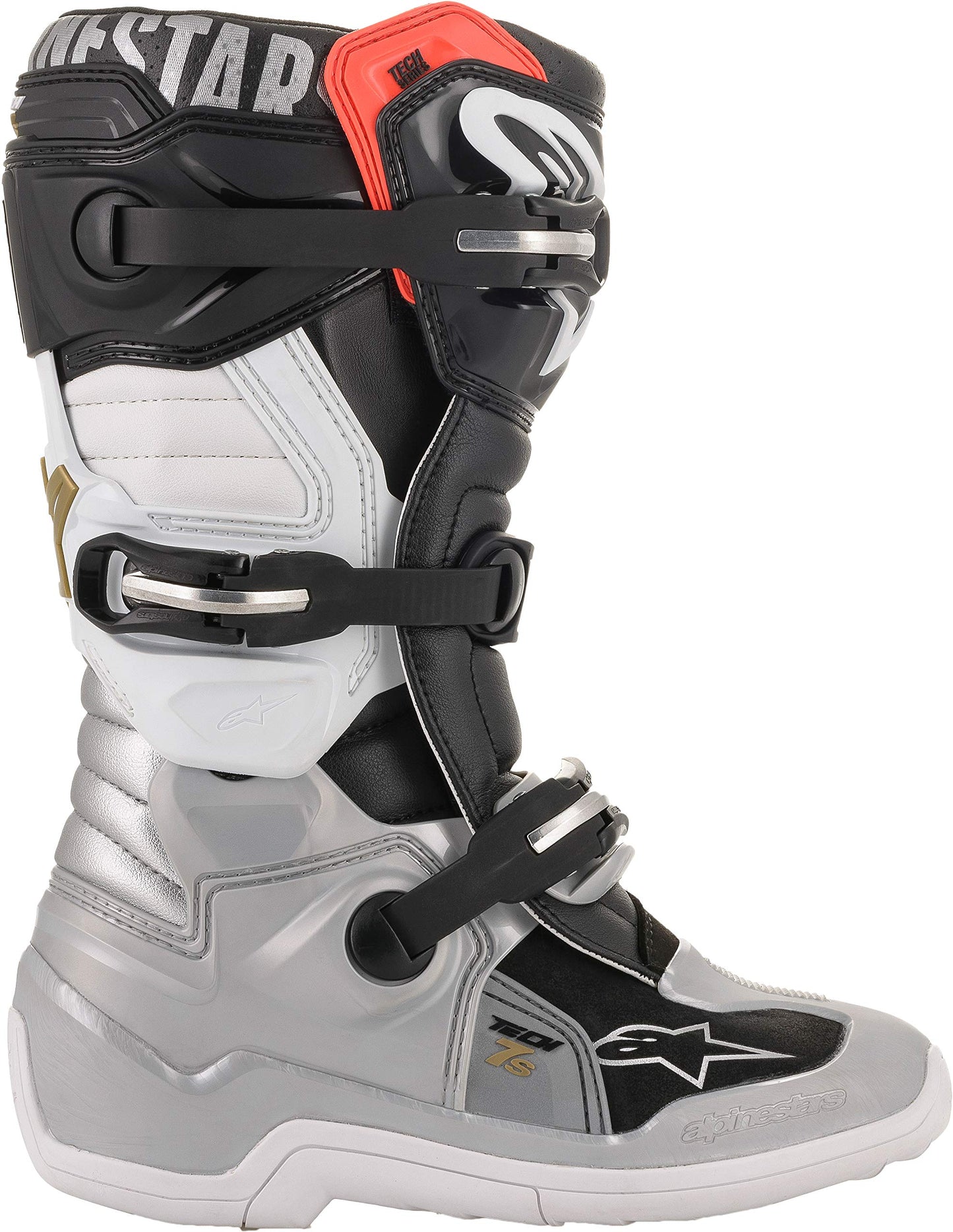 Alpinestars Youth Tech 7S Boots (Black/Silver/White/Gold) Size 02