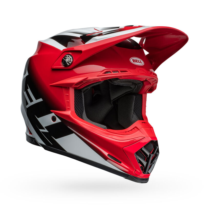 Bell Moto-9S Flex Helmets (Rail Gloss Red/White)