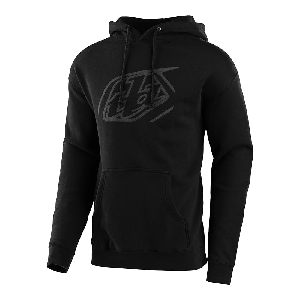 Troy Lee Designs Men's Motocross/Bike Racing Pullover Hoodie (Cropped Badge Black/Reflective) - Medium