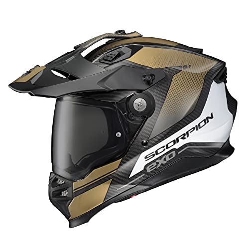 ScorpionEXO XT9000 Carbon Fiber Adventure Helmet (Trailhead Graphic Matte Gold) - Medium