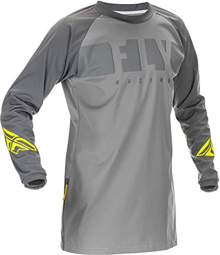 Fly Racing Windproof Riding Jersey (Grey / Hi-Vis) - 2XL