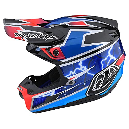 Troy Lee Designs SE5 Composite Adult Motocross Dirt Bike Helmet W/MIPS, Lightning Blue