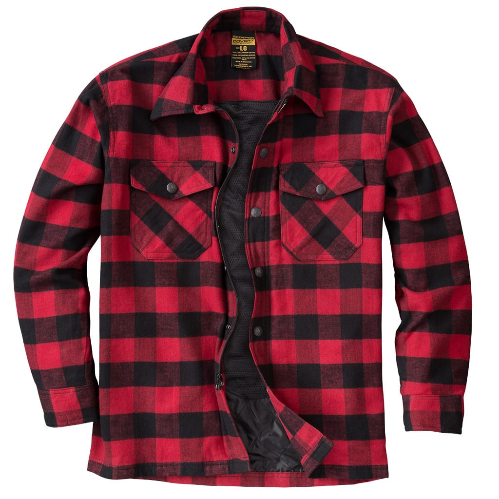 ScorpionEXO Covert Men's Long Sleeve Motorcycle Flannel (Red/Black)