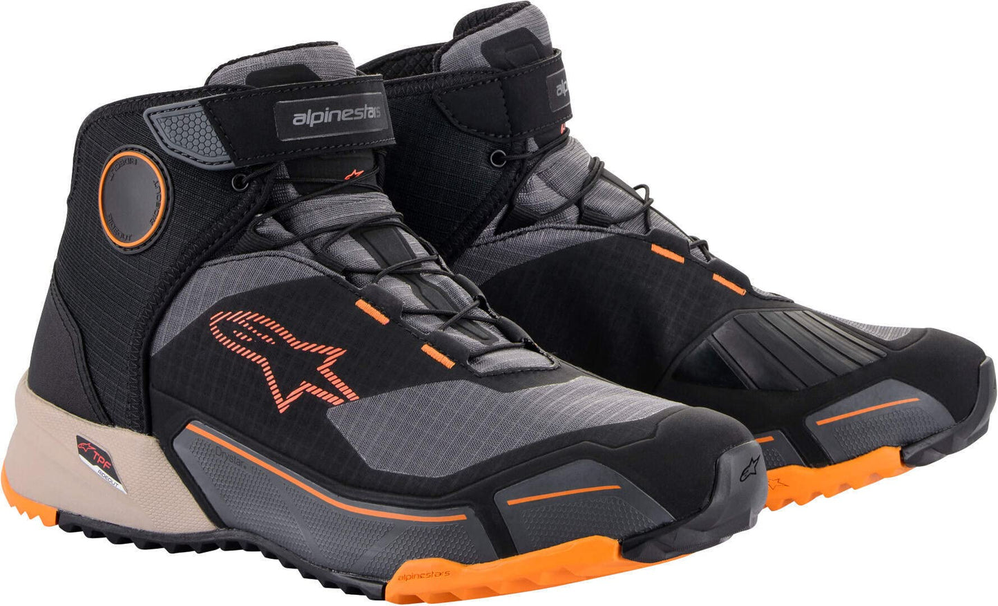 Alpinestars CR-X Drystar Shoes (Black/Light Brown/Orange) Size 8