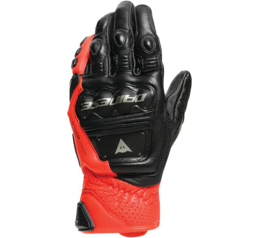 Dainese 4-Stroke 2 Gloves Black/Fluorescent-Red - Small (Part Number: dai201815926-628-S)