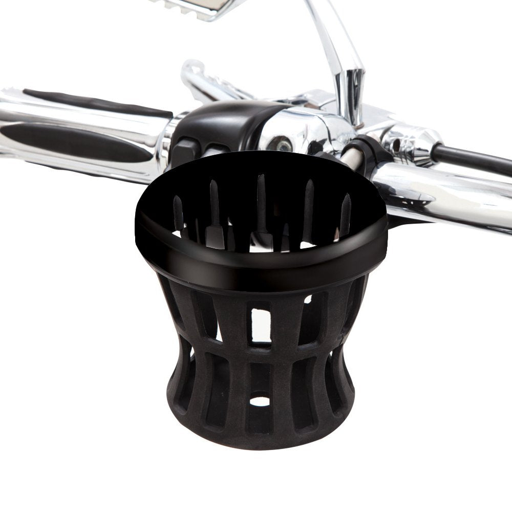 Ciro Rubber Drink Holder for Harley-Davidsons (Black w/ 7/8-1" Clamp Mount)