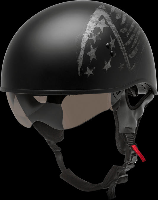 GMAX HH-65 Bravery Half Helmet (Matte Black/Grey) - Large