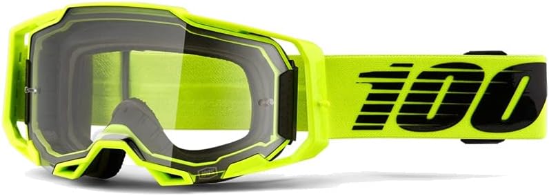 100% Armega Motocross & Mountain Bike Goggles (Nuclear Citrus - Clear Lens)