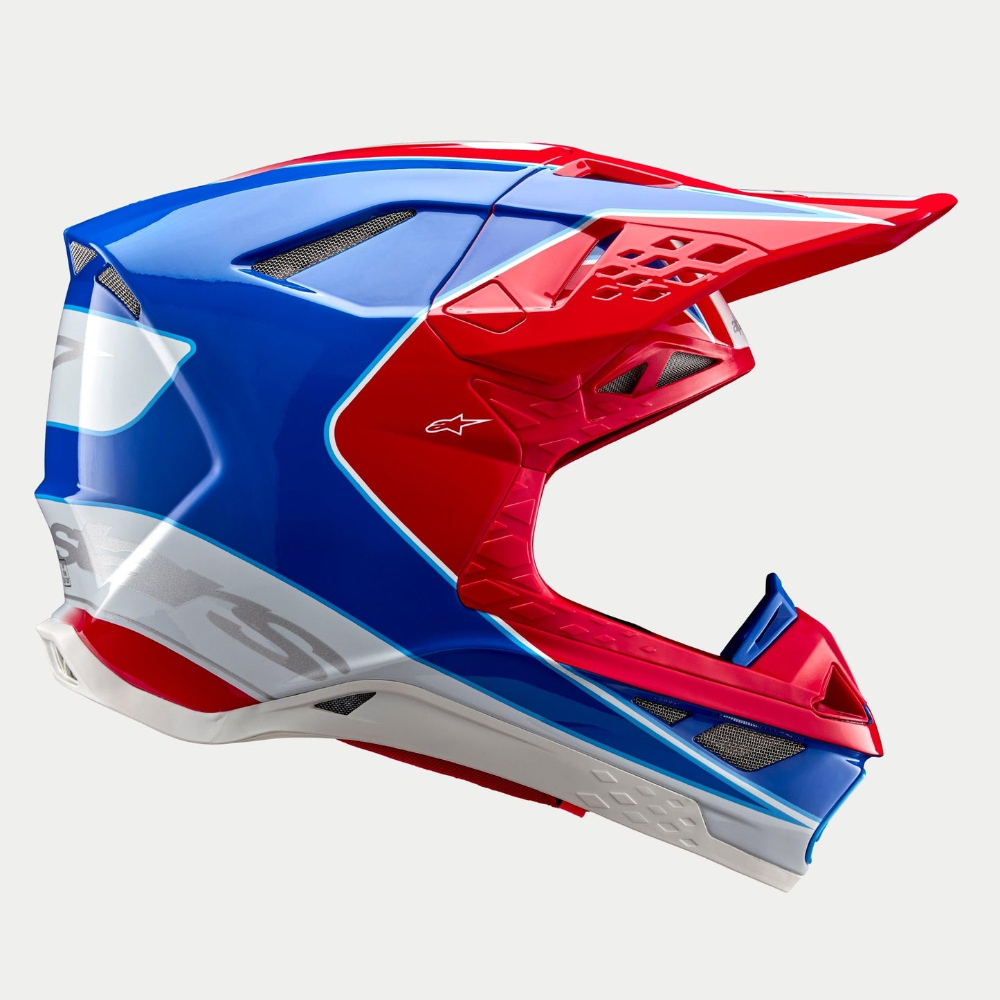 Alpinestars Supertech S-M10 Bale Helmet (Bright Red/Blue Glossy) - Large