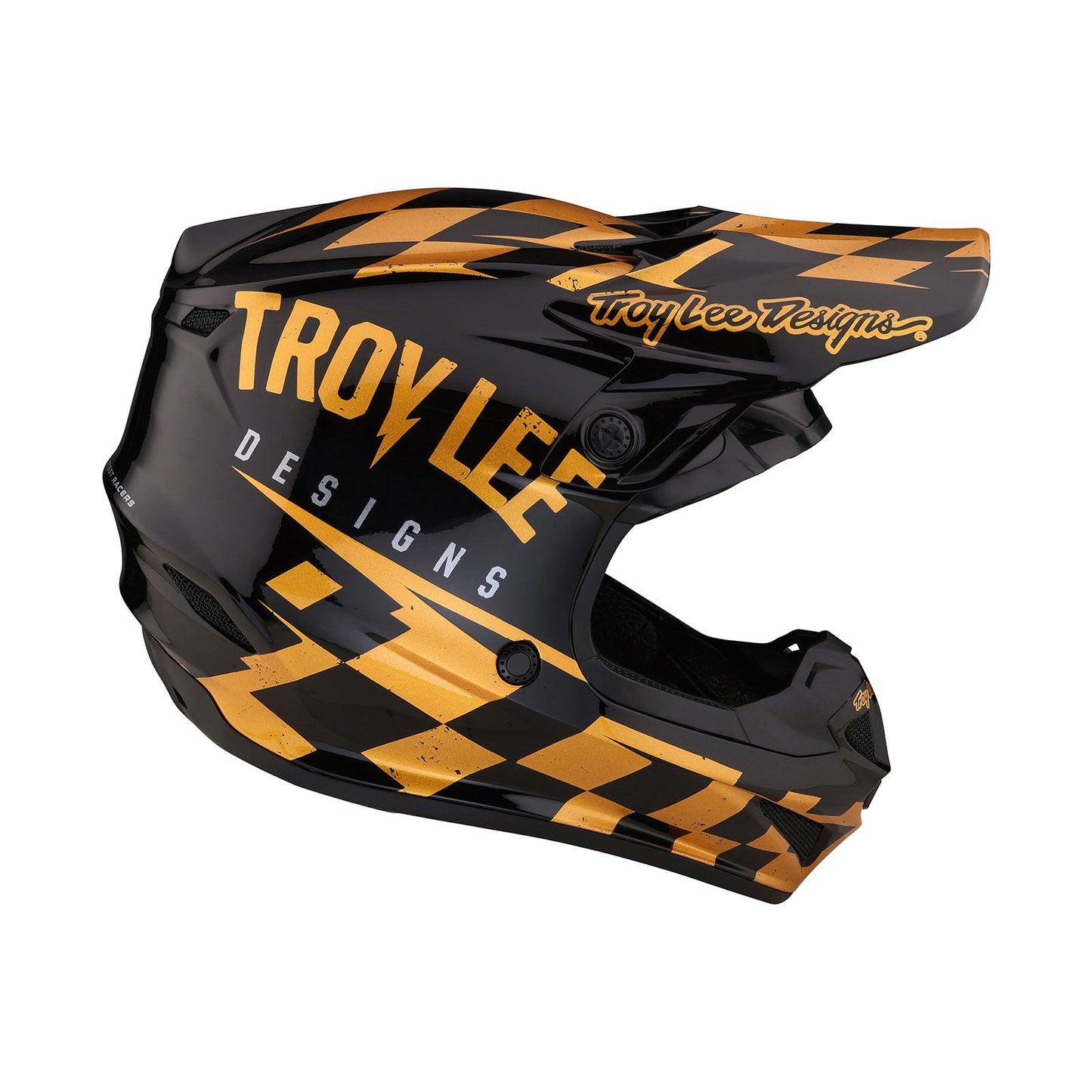 Troy Lee Designs SE4 Polyacrylite Helmet (Race Shop Black Gold) - Small