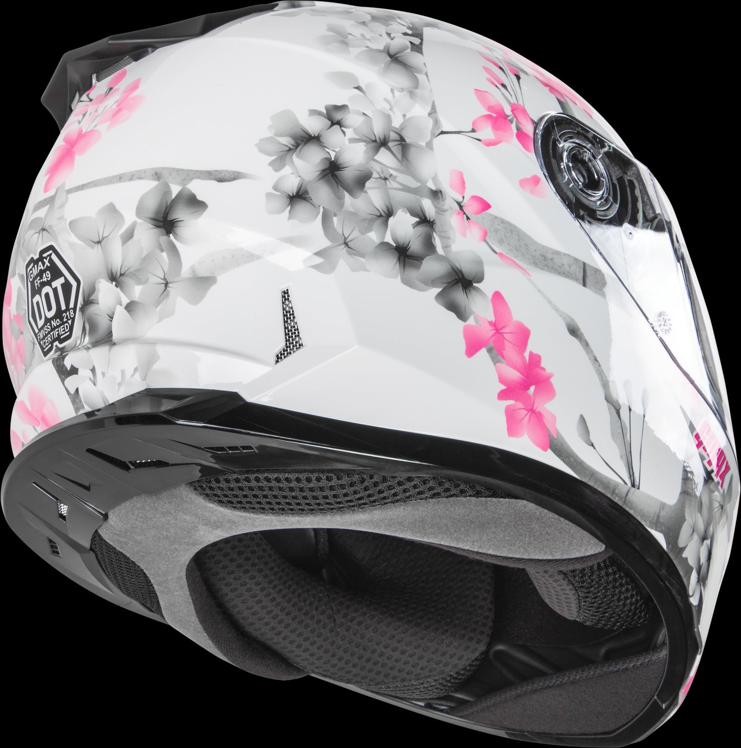 GMAX FF-49S Blossom Snow Helmet (White/Pink/Grey) - XL