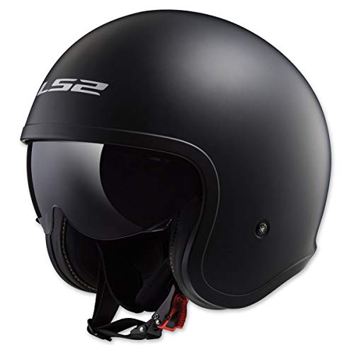 LS2 Helmets Open Face Spitfire Helmet (Matte Black - Small)