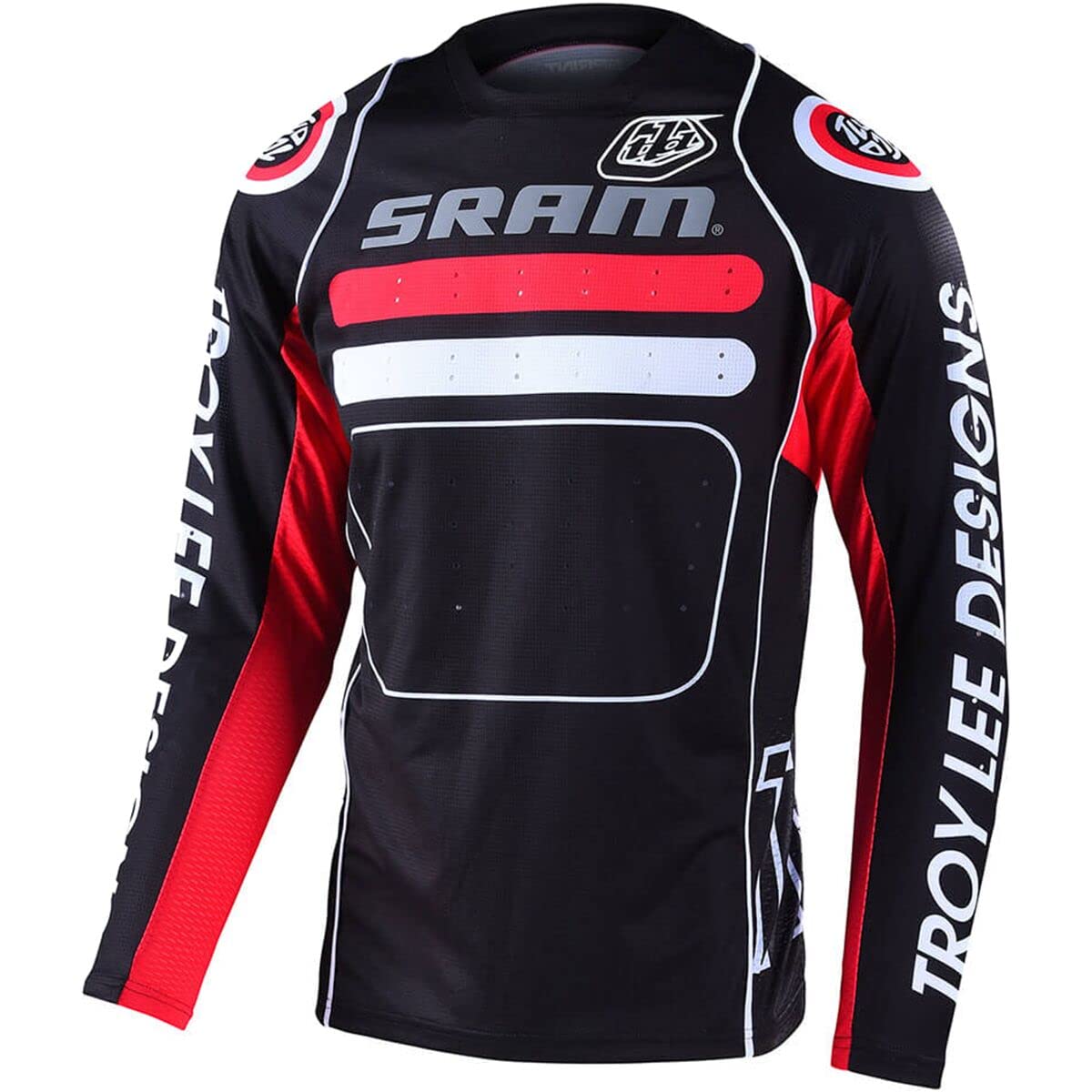 Troy Lee Designs Cycling MTB Bicycle Mountain Bike Jersey Shirt for Men, Sprint Jersey Drop in SRAM (Black, Large)