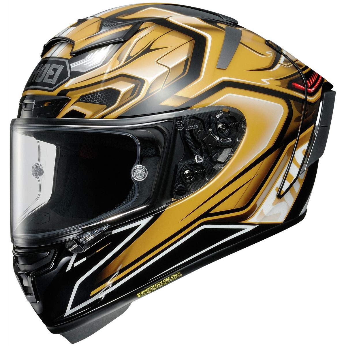 Shoei X-Fourteen Motorcycle Helmet - Aerodyne (Small) (Gold/Black)