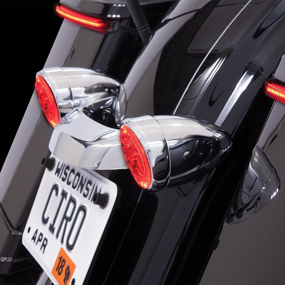 Ciro Fang® Rear LED Signal Light Inserts (Chrome w/ Clear Lens)