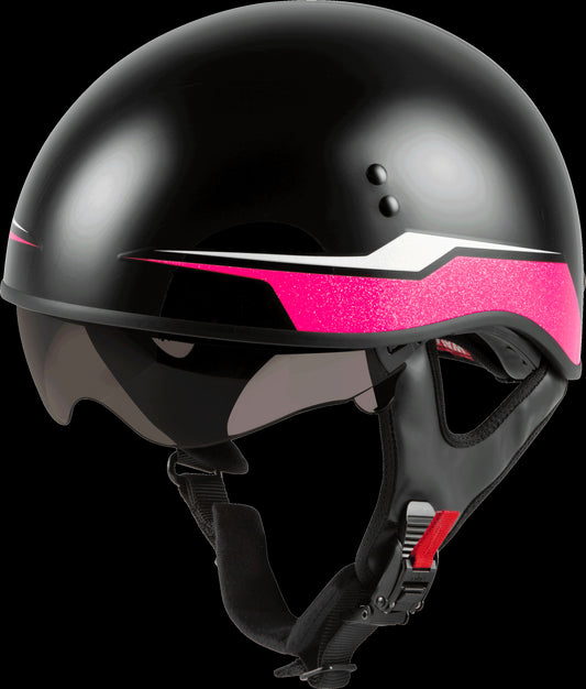 GMAX HH-65 Source Naked Half Helmet (Black/Pink) - XL