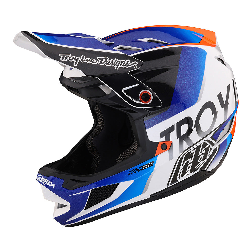 Troy Lee Designs D4 Composite Qualifier Mountain Bike Helmet (White / Blue)