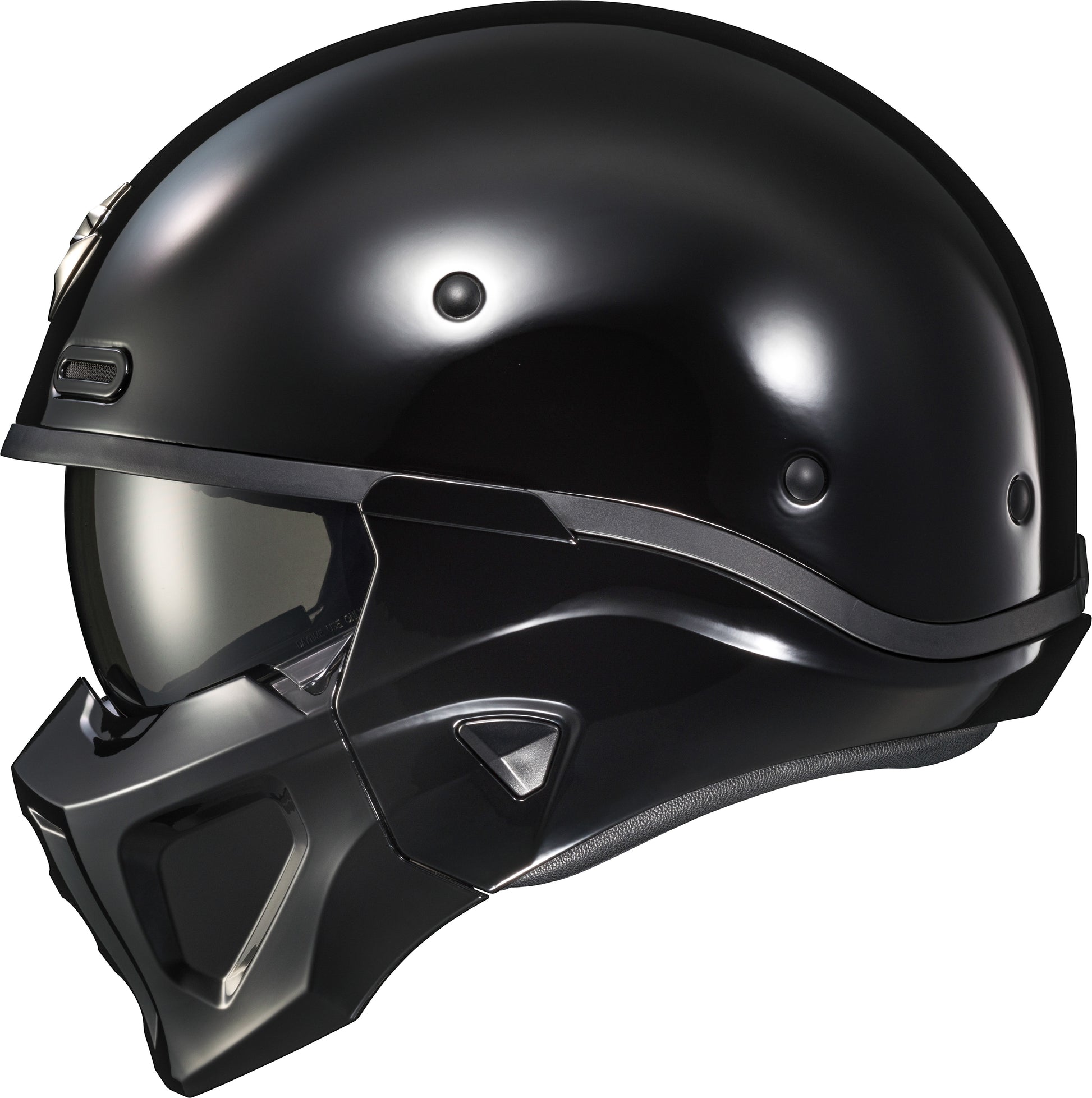 Covert X Open Face Helmet Gloss Black Lg