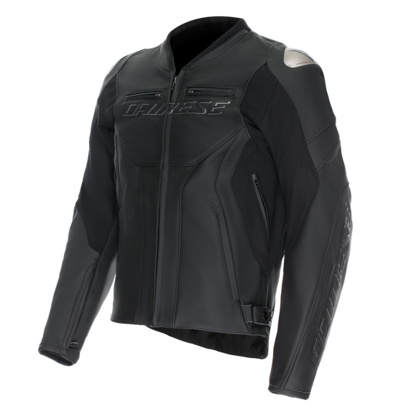 Dainese Racing 5 Leather Jacket - Black/Black/Black, Size 48 (Part Number: dai2015300031-691-48)