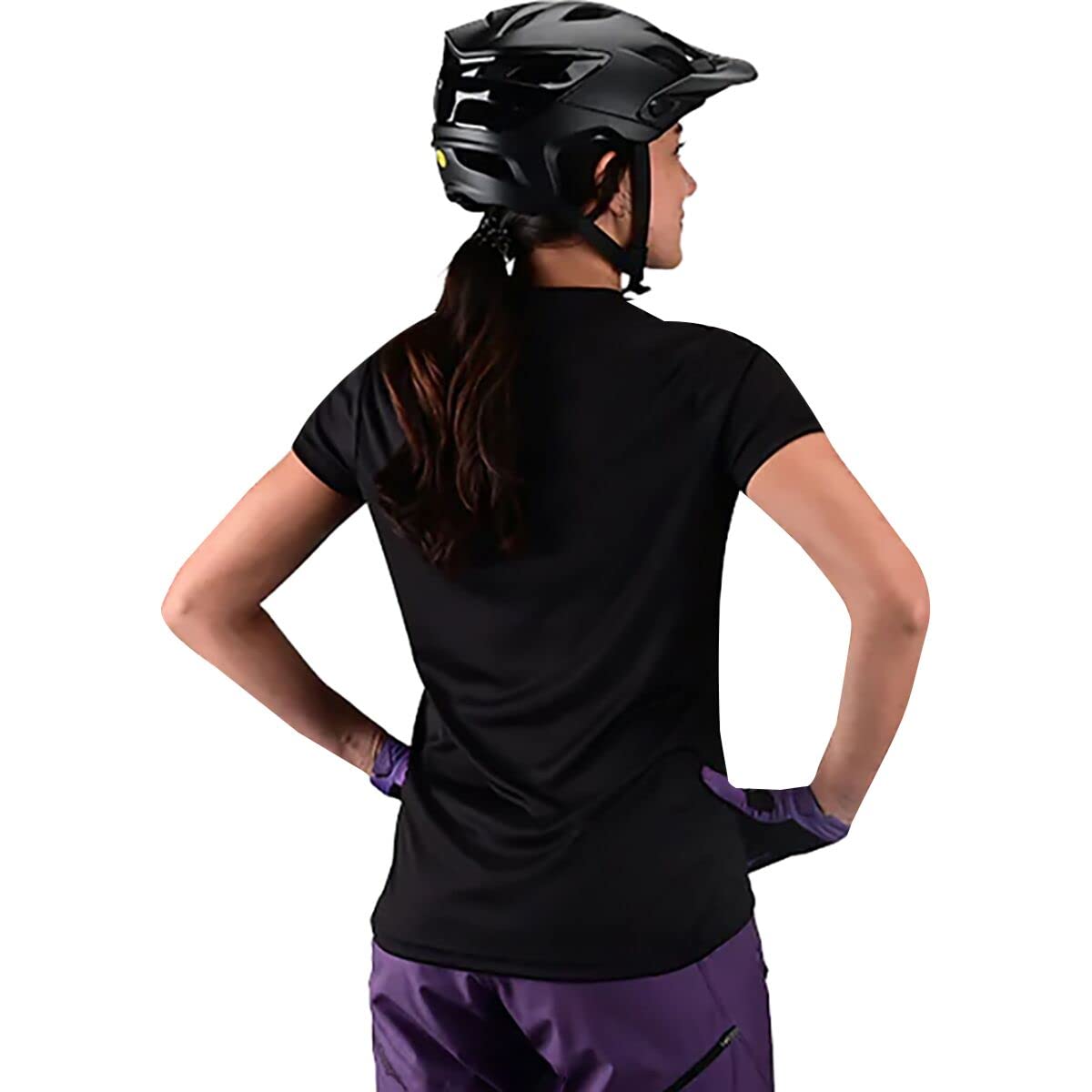 Troy Lee Designs Womens Short Sleeve Lilium Jersey (Black/Black)