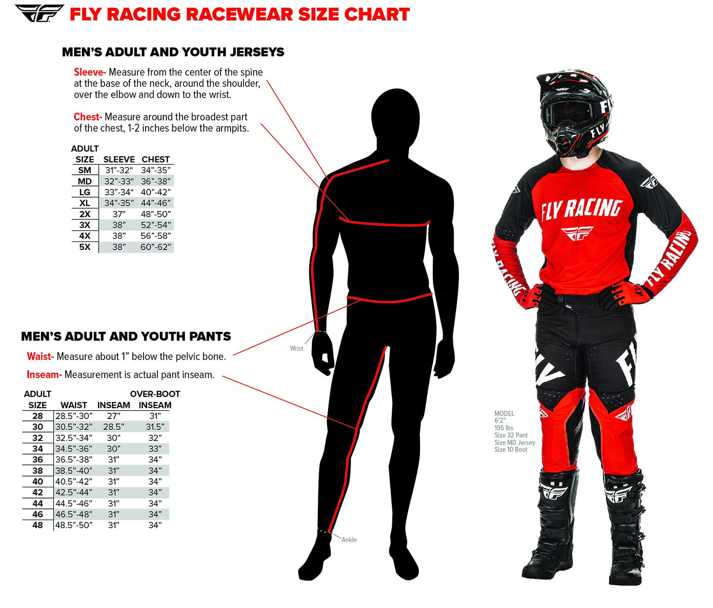 Fly Racing 2024 Adult Evolution DST Pants (Black/Red) Size 28