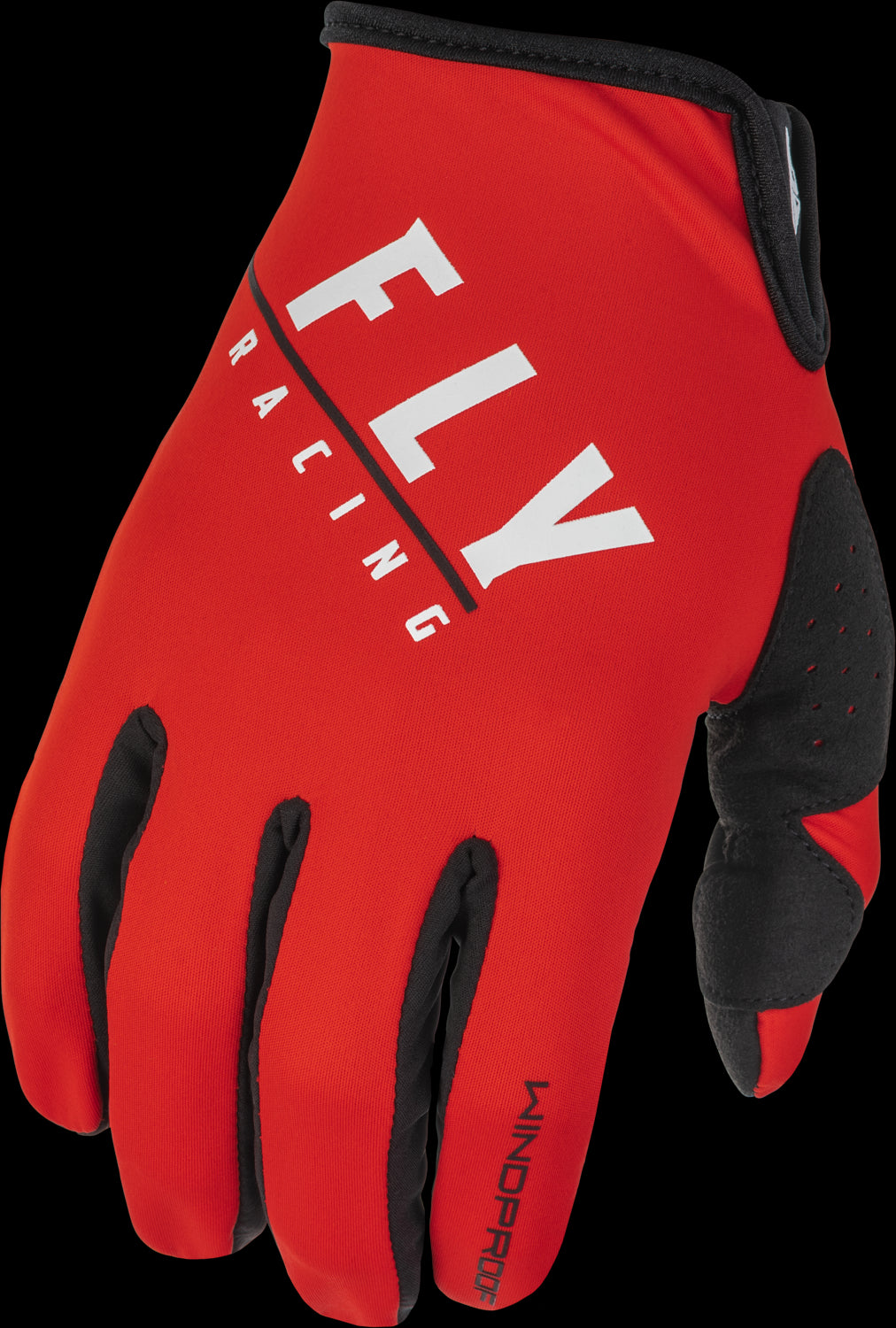 Fly Racing Windproof Lite Gloves (Black/Red) - 3XL