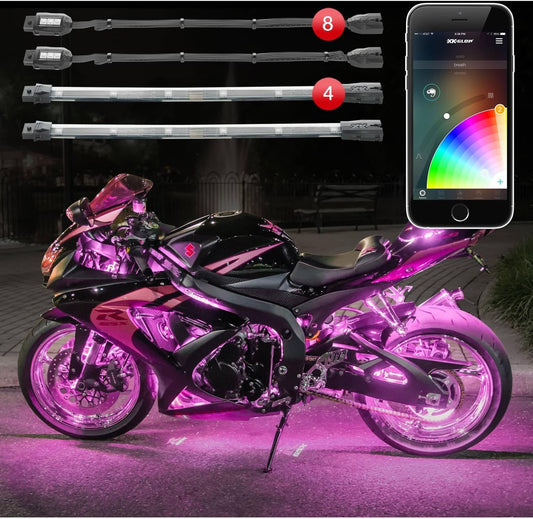 XK Glow KS-MOTO-STANDARD Standard Chrome App Controlled Light Kit