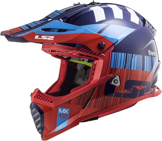 LS2 Gate Xcode Full Face Helmet (Gloss Red Blue) - 2XL