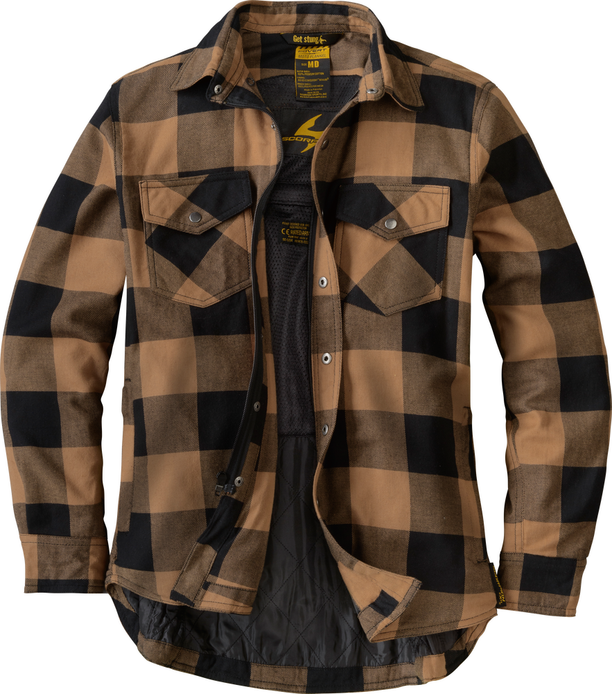 ScorpionEXO Covert Women's Flannel Motorcycle Shirt (Sand) - XS