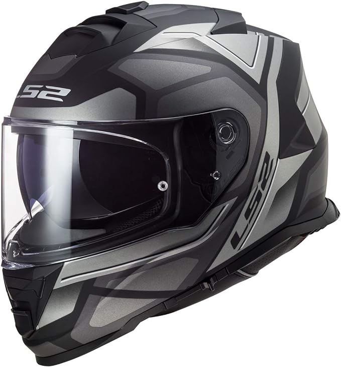 LS2 Assault Petra Full Face Motorcycle Helmet W/SunShield (Matte Black/Graphite/Gray)