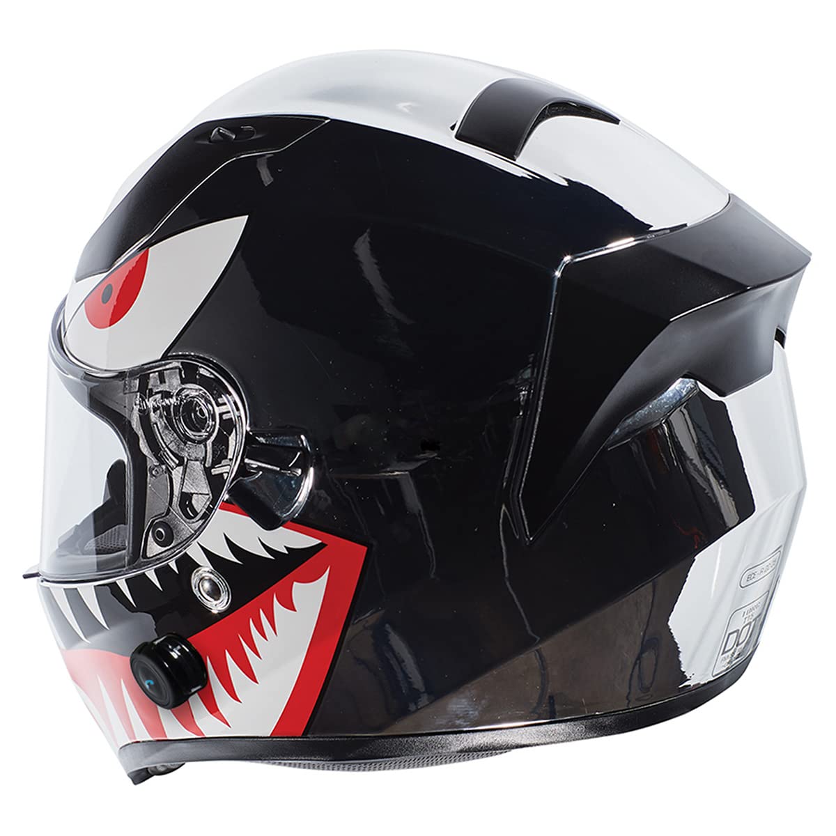 TORC T15B Bluetooth Integrated Motorcycle Helmet (Chrome Flying Tiger) - Small