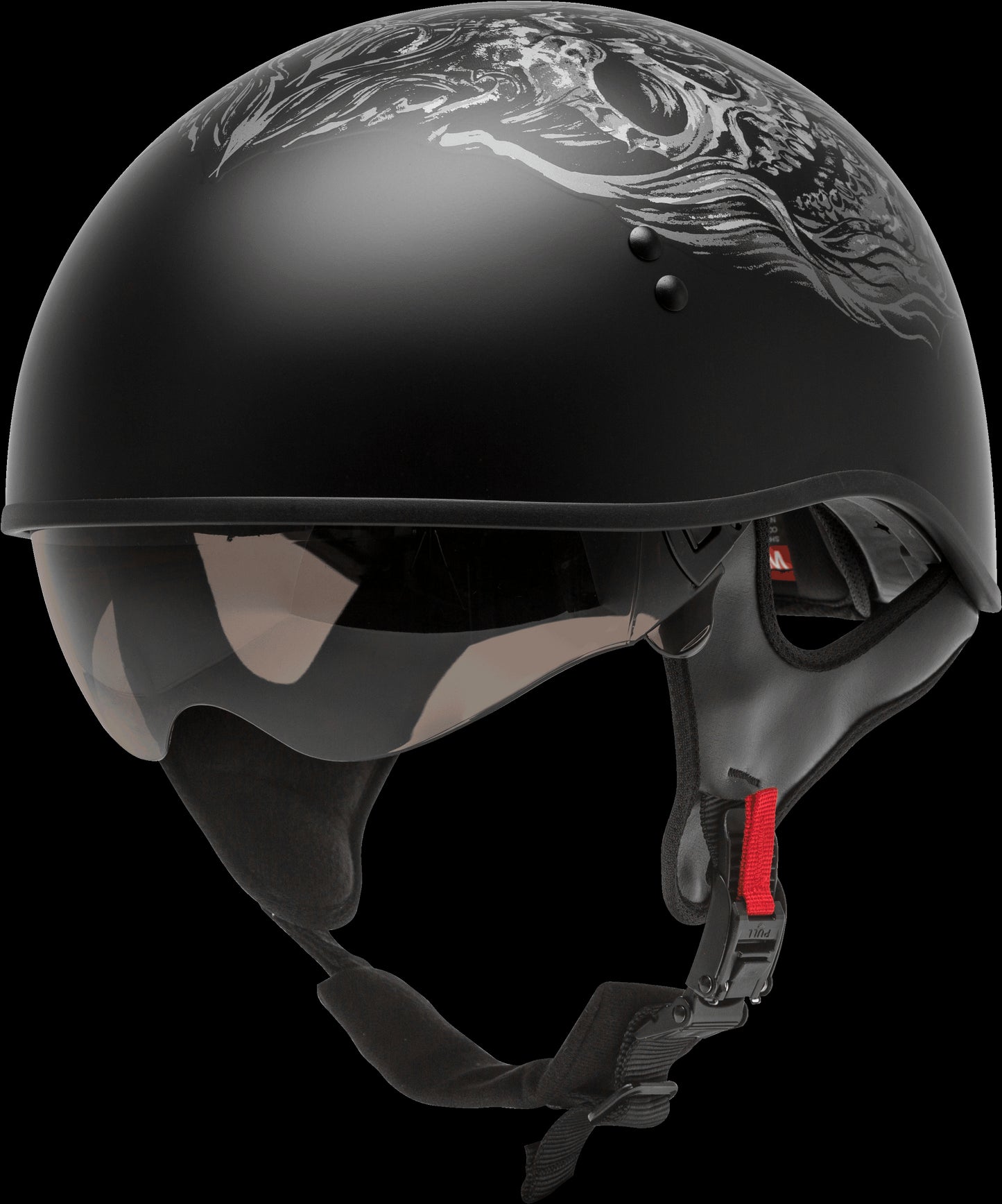 GMAX HH-65 Naked Half Helmet (Black/Silver)