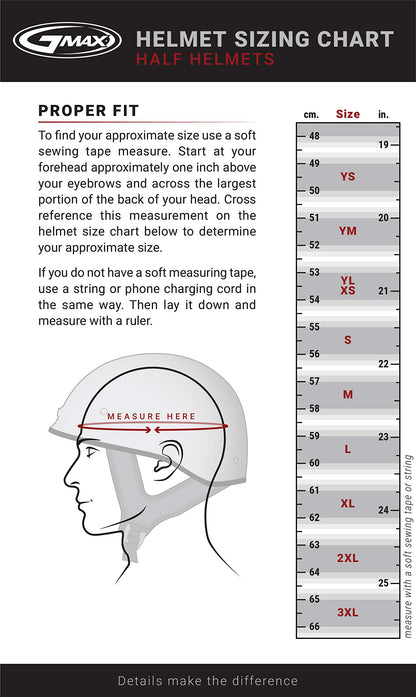 GMAX HH-65 Bravery Half Helmet (Matte Black/Gray) - XS