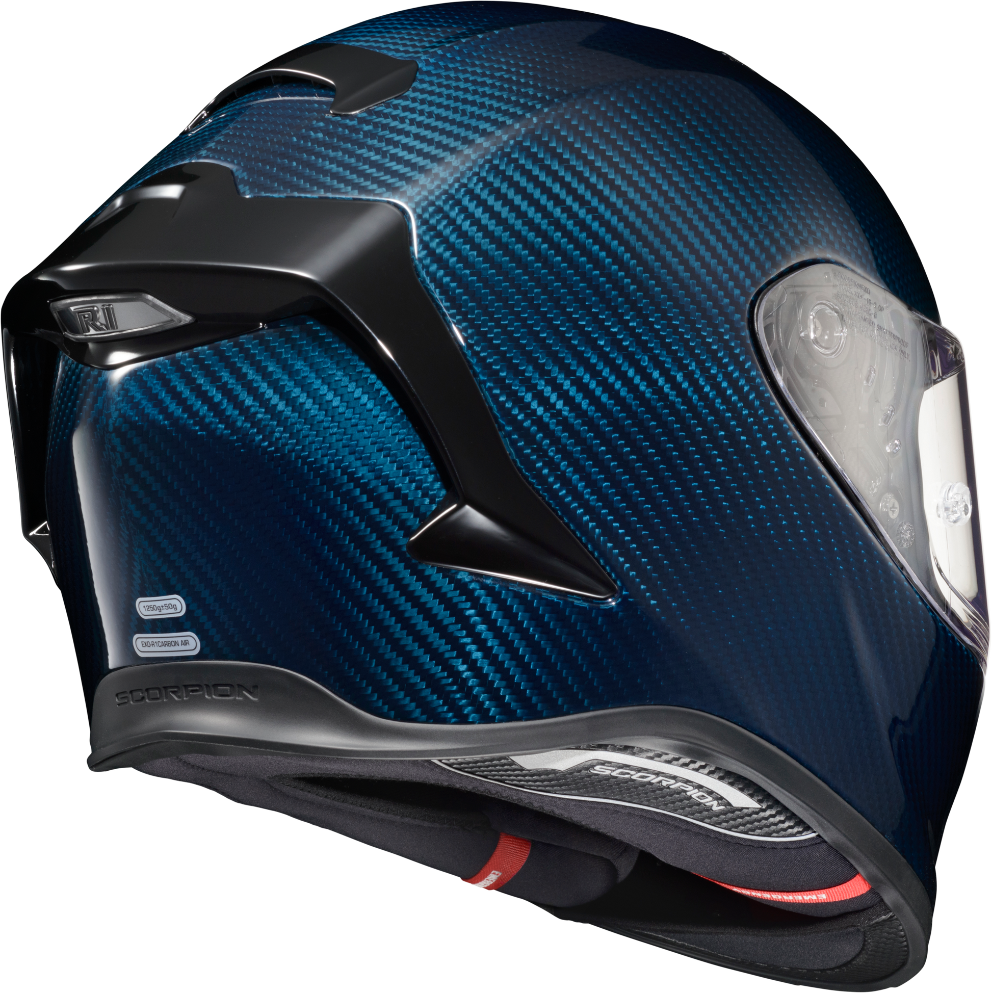 Scorpion EXO R1 Air Full Face Helmet Carbon Blue XS