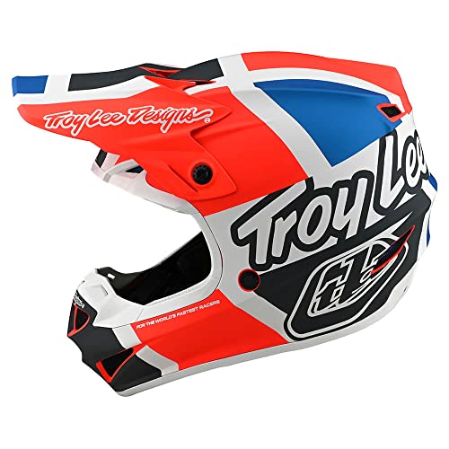 Troy Lee Designs SE4 Polyacrylite Quatro Adult Motocross Helmet W/MIPS  (Orange/Blue)